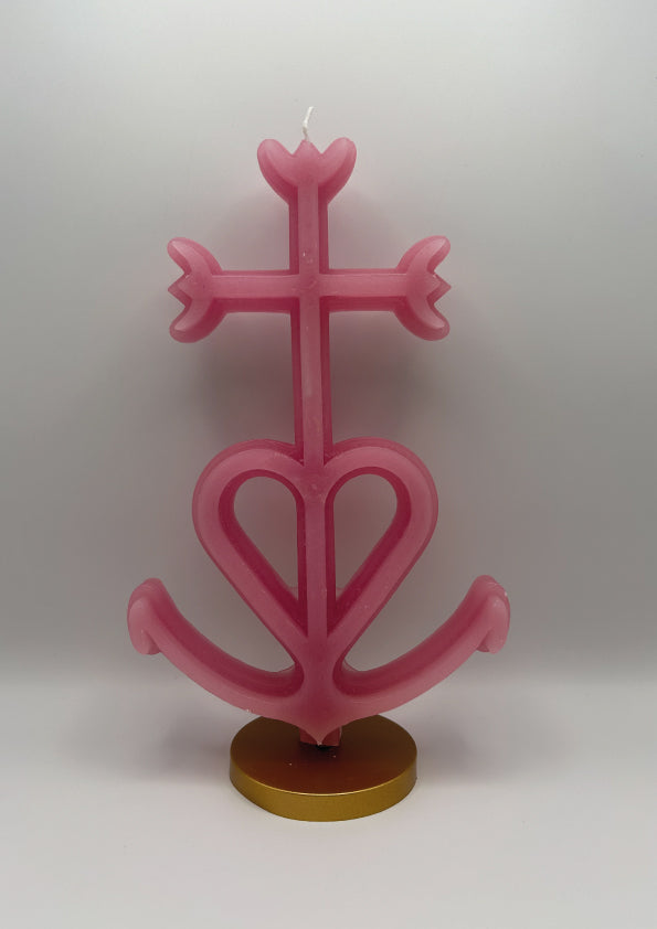 Bougie Croix Camarguaise Rose